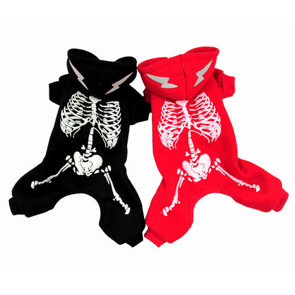 Halloween Dog Skull Print Pattern Clothes