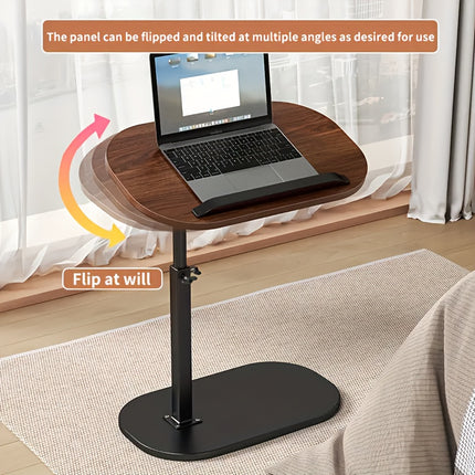 360° Rotating C-Shaped Adjustable Height Laptop Table with Built-In Storage