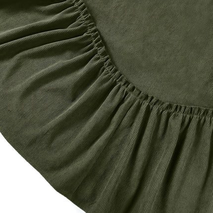 Plus Size, Women's Plus Size Winter Maxi Skirt - Elegant Wide Swing Skirt with Ruffle Hem