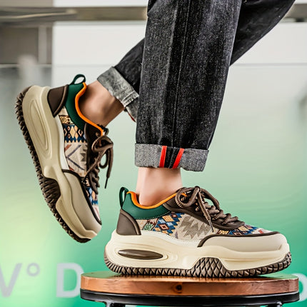 Men'S KF5858 Skate Shoes - Casual Street Style, Solid Color with Striped Design,
