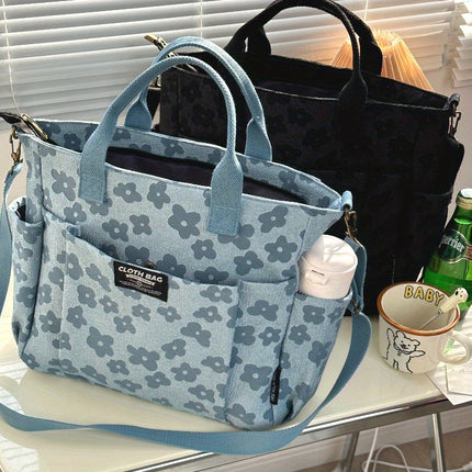 Original Handmade 3D Flower Tote Thickened Zipper Student Class Commuting Hand Single Shoulder Women'S