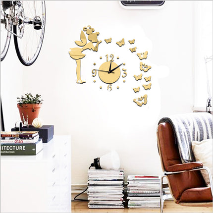 Mirror Wall Clock Stars Living Room Bedroom Personality Background Wall Clock