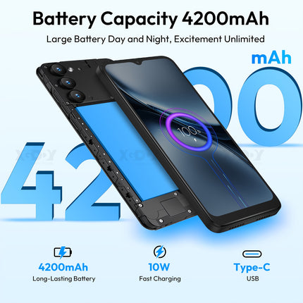 XGODY X36 Smartphone Black/Blue, 5MP+13MP Camera 6.5" HD TouchScreen 7GB RAM + 32GB ROM,
