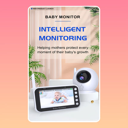 720P Monitor with Camera & Audio | 12-in-1: Infrared Night Vision, Two-Way Talk, Temperature Alert,