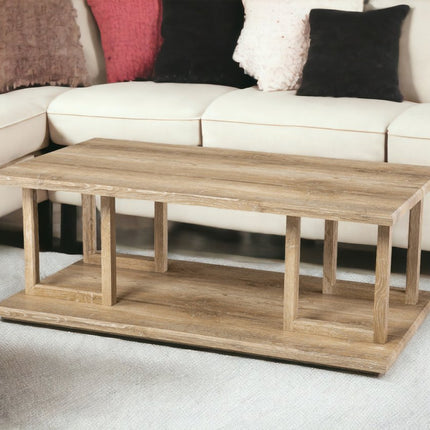 42" Natural Wood Coffee Table