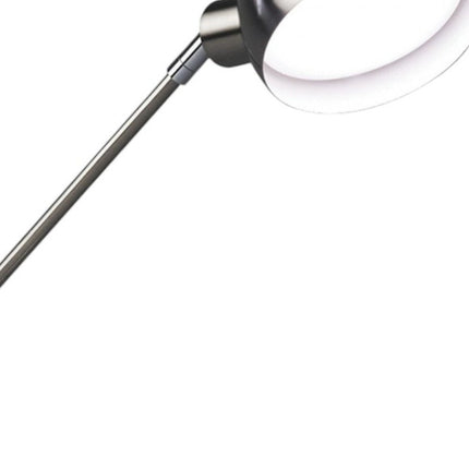 18" Nickel Metal Adjustable Swing Arm LED Desk Lamp With USB