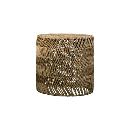 Set Of Two 18" Natural Woven Rattan End Tables