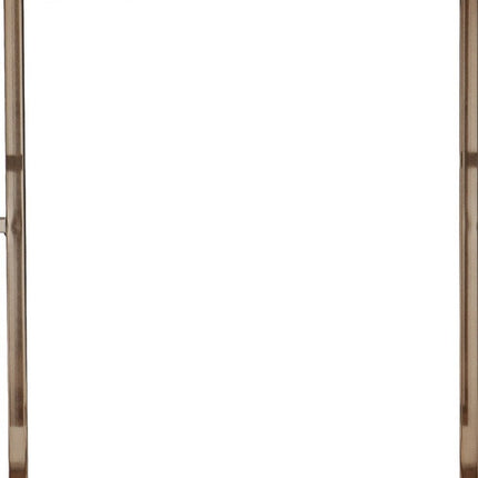 23" Champagne Glass And Iron Square End Table