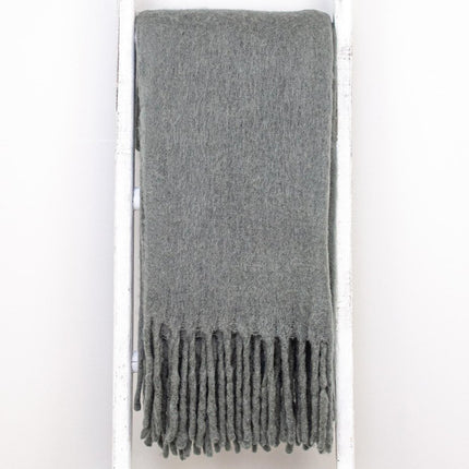Super Soft Gray Soft Solid Color Handloomed Throw Blanket