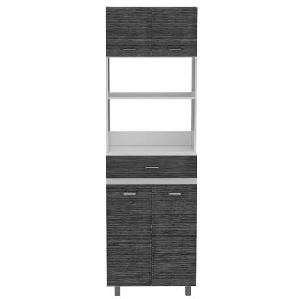 79" Gray Pantry Cabinet with Three Storage Shelves