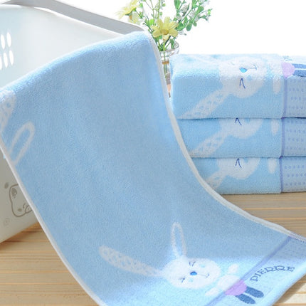 Pure Cotton 32 Share Cartoon Children Wash Face Small Towel Water Absorbent Small Rabbit Manufacturers Direct 25x5