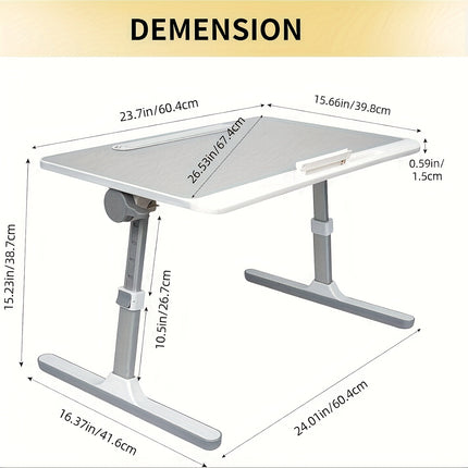 Foldable Laptop Stand For Bed Tables, Adjustable Portable Laptop Bed Tray Table, Used For Eating