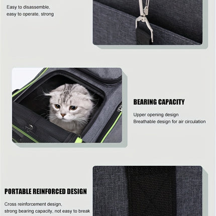 Dog Cat Pet Carrier Bag Foldable Travel Dog Carrier Airline Approved, Two Side Expandable Pet Carrier Backpack Pet Travel Carrier For Cats Dogs Puppy