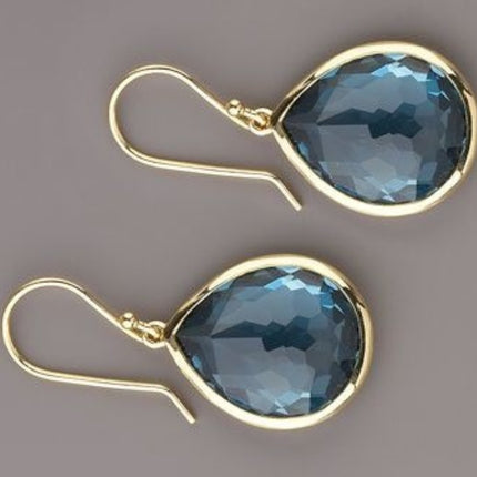 Women's Fashion Blue Crystal Drop Shape Earrings