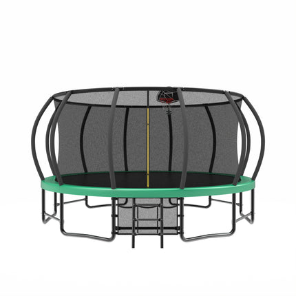 15FT Trampoline with Basketball Hoop - Recreational Trampolines with Ladder ,Shoe Bag and Galvanized Anti-Rust Coating