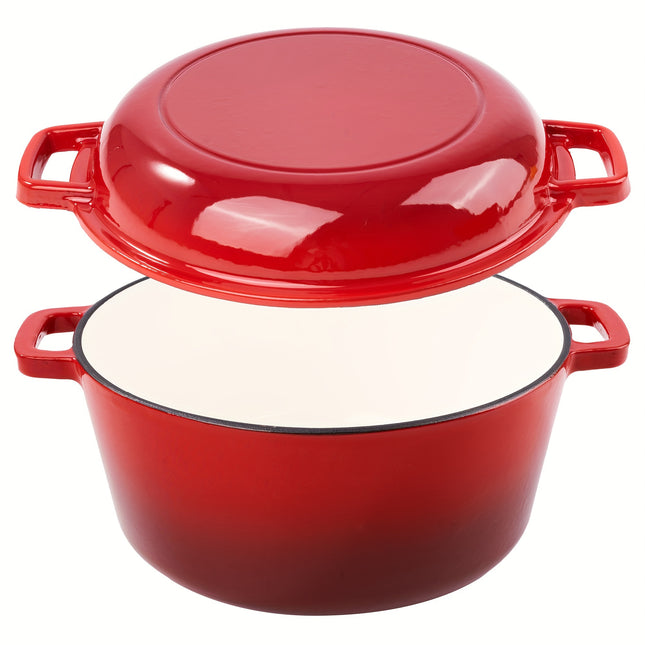 6QT Cast Iron Dutch Oven Pot | Enameled Pots With Lid For Bread Baking, Cooking, Stewing,