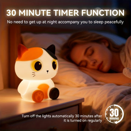 Cute Cat Night Light | Tabletop Decorative LED Light, USB Rechargeable, Ideal for Christmas and New Year Gifts