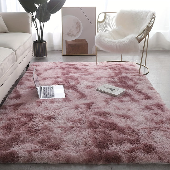 1pc Colorful Tie-dye Area Rug, Dry Cleaning Lounge Mat, Fluffy Decorative Throw Carpet,