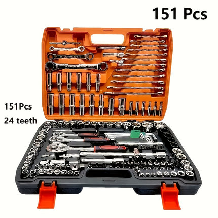 53/151pcs High-Quality Ultimate Edition Ratchet Wrench Multi-Function Tool Set - Professional Automotive Repair