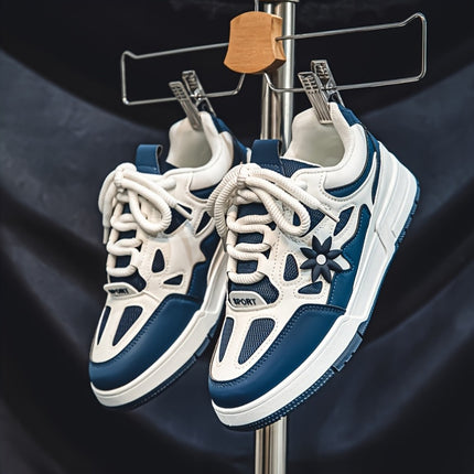 Men'S Shoes Featuring a Unique Floral Color-Block Design! Trendy And Comfortable Sneakers