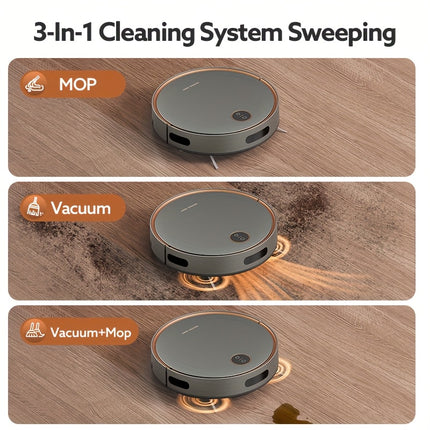 Self-Charging Robotic Vacuum Cleaner, 3in 1 Ultra-Slim Robotic Vacuum Cleaners for Hard Floors