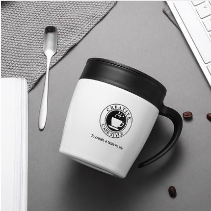 YIHAO New Fashion Double Wall Stainless Steel Handsel a spoon Thermoses Vacuum Flasks Business Portable Thermal Insulation Cup