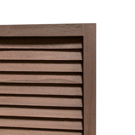 67" Brown Solid Wood Folding Three Panel Screen Room Divider