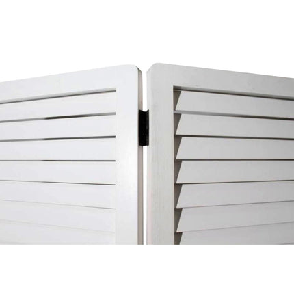 67" White Solid Wood Folding Three Panel Screen Room Divider