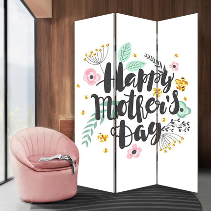72" White Folding Three Panel Screen Room Divider