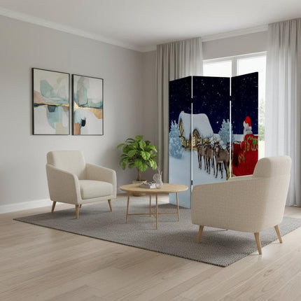 72" Green Folding Three Panel Screen Room Divider