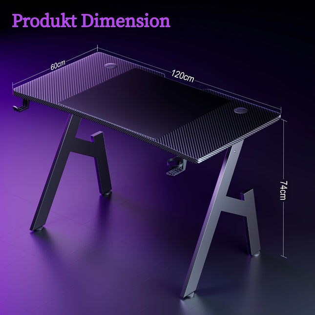 Desk Measuring 80/100 Cm, Featuring a Carbon Fiber Surface, Designed As an Ergonomic Workstation