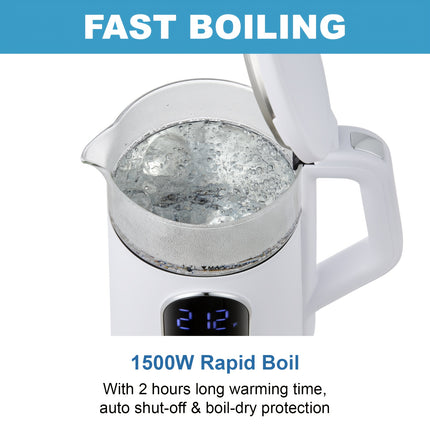 Kettle, 57.48oz/1500W Water Heater with Temperature Settings, Bpa-Free, 4 Predefined Heating Options,