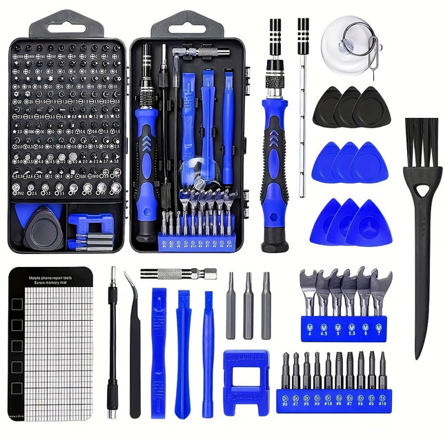 A Comprehensive 138-In-1 Repair Toolkit That Includes a Brush, a Precision Screwdriver Set