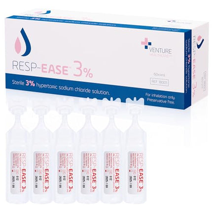 3% Hypertonic Saline Solution for Inhalation via Nebuliser 240ml / 8.11 FL OZ - Helps Clear Airways and Congestion from Lungs - 60 x 4ml Vials - Nebulizer Saline Solution|B0BNJB6P1X
