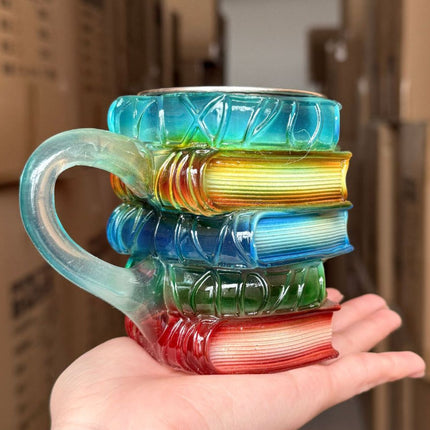 Painted Book Coffee Cup Unique Book Stacking Coffee Cup