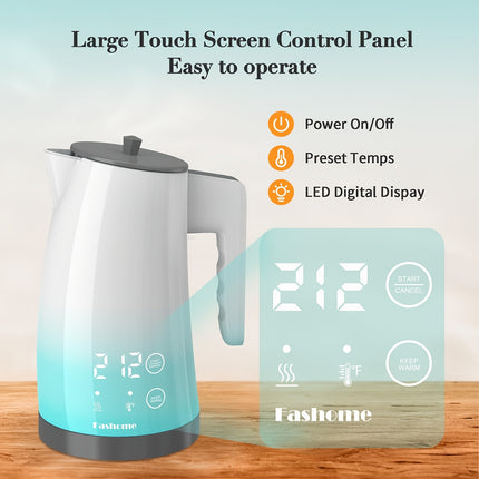 Electric Kettle - Temperature Control - 42.27oz Electric Tea Kettle - 304 Stainless Steel Interior