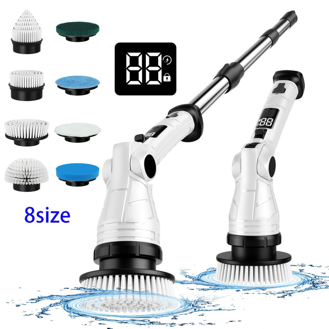Electric Cleaning Brush, Long Brush for Cleaning Car, 8in 1 & 6in 1 Multiple Accessories
