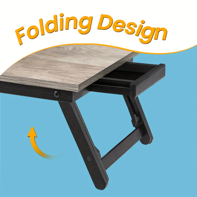 Adjustable Laptop Desk Bed Tray | Foldable & Height Adjustable with 15.6" Screen Space