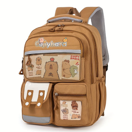 Cute Capybara Backpack with Capybara Patterns - Lightweight School Bookbago,