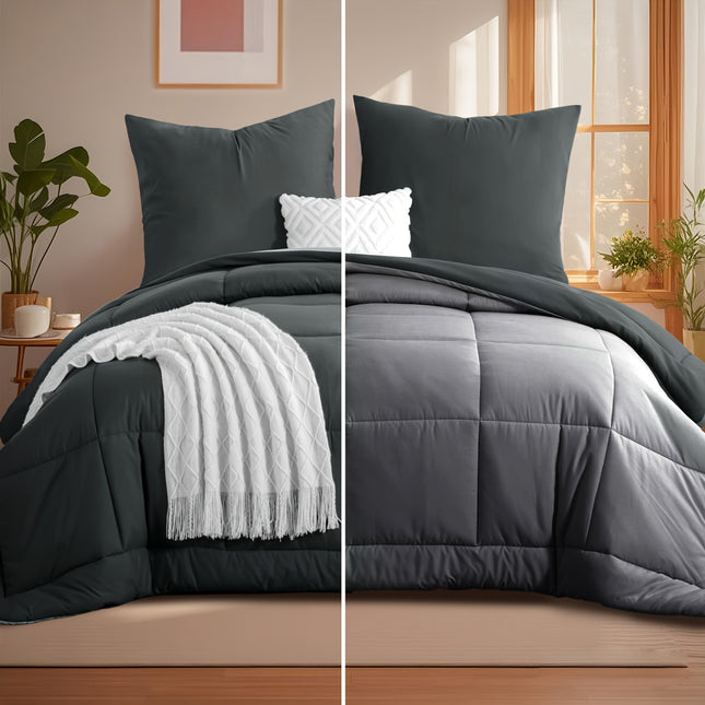 2/3pcs Reversible All-Season Comforter Set with 80x80cm Pillowcases
