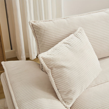 Sofa Designed for Two, Featuring Deep Seating And Corduroy Double-Layer Cushions
