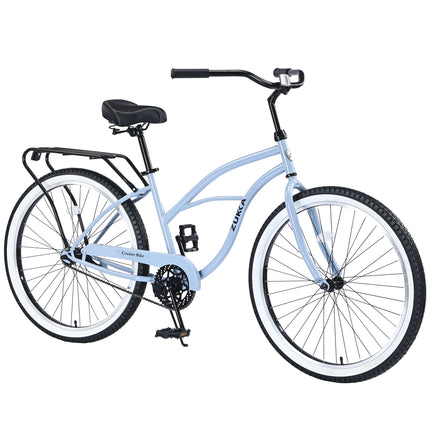 Single Speed Bicycles 26'Inch,Steel Frame, Wide Wheels for Stability, Rear Coaster Brakes,Multiple ColorsWomen's Beach Cruiser Bike