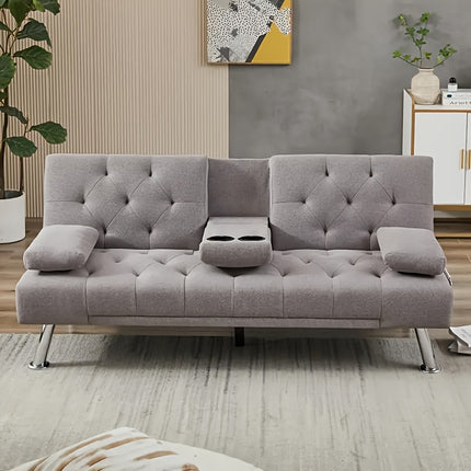 Futon Sofa Bed, Convertible Couch Bed Loveseat, Modern Futon Recliner Sleeper, Small Lazy Futon