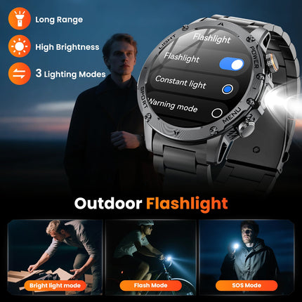 Sports Men'S Smart Watch 1000mAh Extra Large Battery, With 50+ Ultra Long Standby Time, 1.7-inch Wireless Call WaterprooF