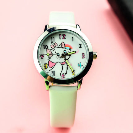 Cute cat luminous pointer strap watch