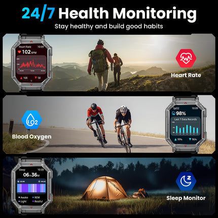 GPS Men'S Sports Smart Watch, 2.0-inch HD Smart Watch, With Wireless Call Function, Message Reminder,
