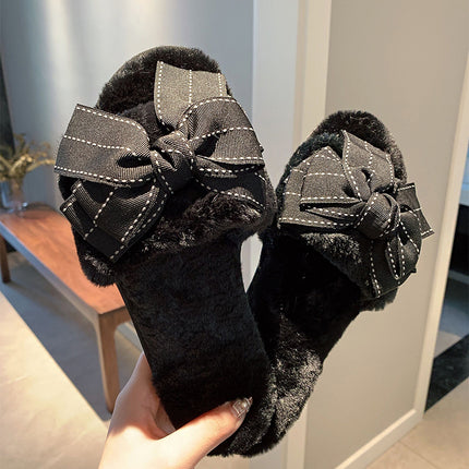 Bowknot cotton slippers