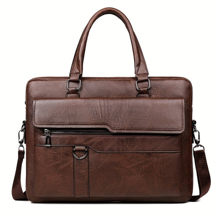 Men'S Briefcase, High-End Shoulder Bag, Stylish Crossbody Computer Bag, Large Capacity Document Bag