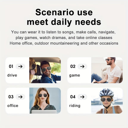 Sunglasses BT 5.0 Open Headphones for Driving, High Performance Touch and Voice Control