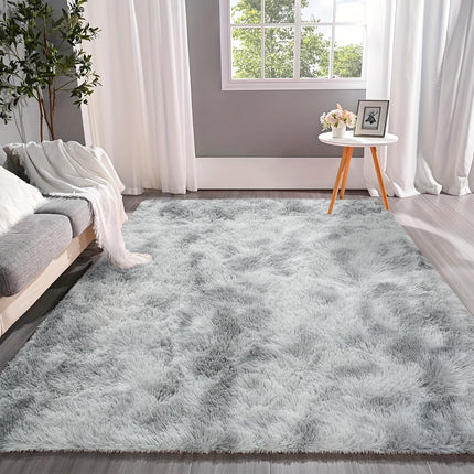 1pc Soft & Fluffy Light Gray Shaggy Artificial Wool Area Mat - Durable Polyester